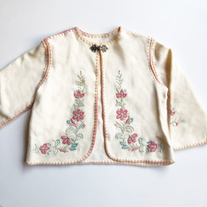 Norwegian wool Embroidered Baby Jacket size 18-24 months