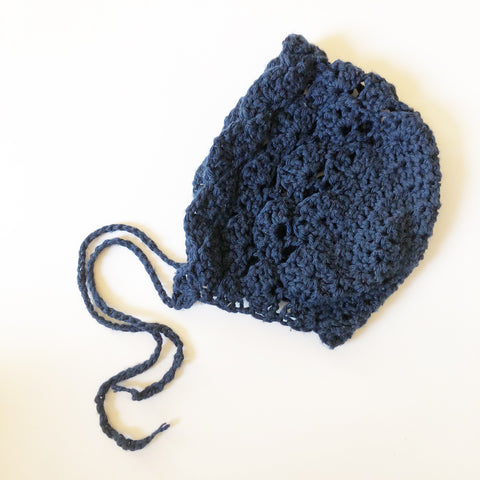 Little Hand Knit Vintage Baby Bonnet size 3-9 months