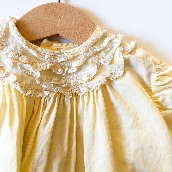 Sweet Vintage Baby Dress with Ruffle Lace size 6-12 months