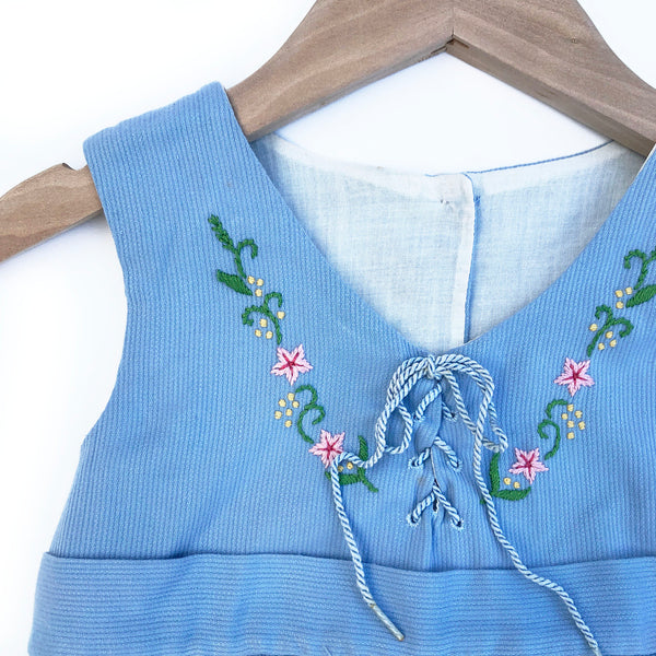 Pretty Vintage Prairie Embroidered Dress Size 2-3