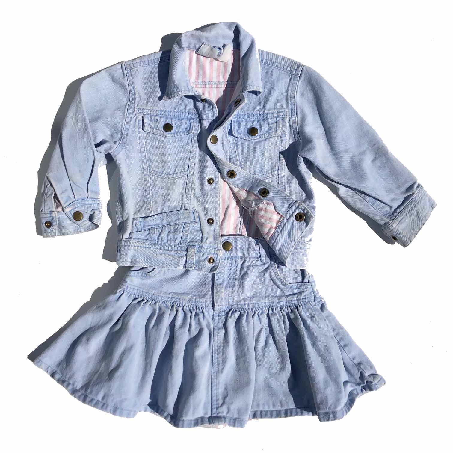 Vintage Denim Jacket and Skirt Set size 3-4