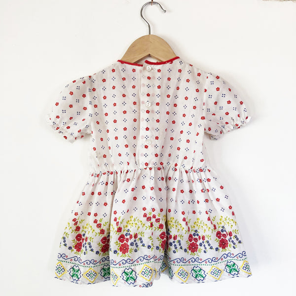 Little Floral Dress in Poppy print size 12-18 months