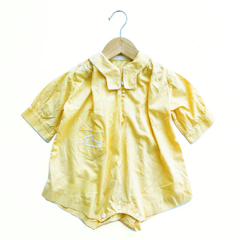 Yellow 1940's Duck Romper size 9-12 months