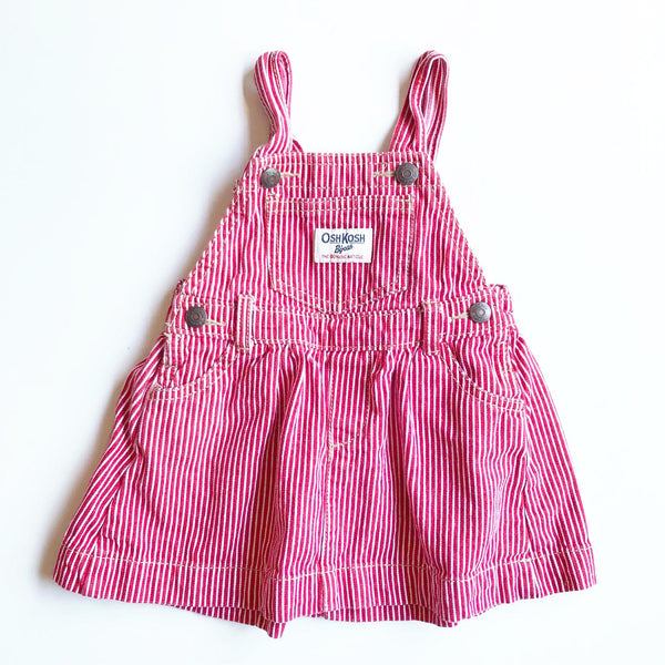Osh Kosh Little Red and White Pinafore size 12-18 months