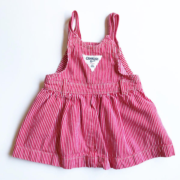 Osh Kosh Little Red and White Pinafore size 12-18 months