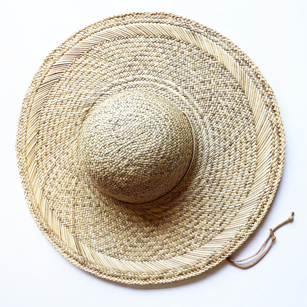 Girls wide brim straw hat