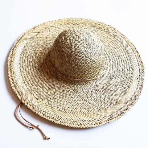 Girls wide brim straw hat