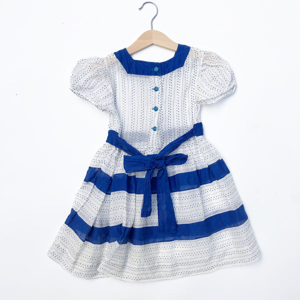 Perfect Polka Dot Dress with Contrast Stripe size 3-4