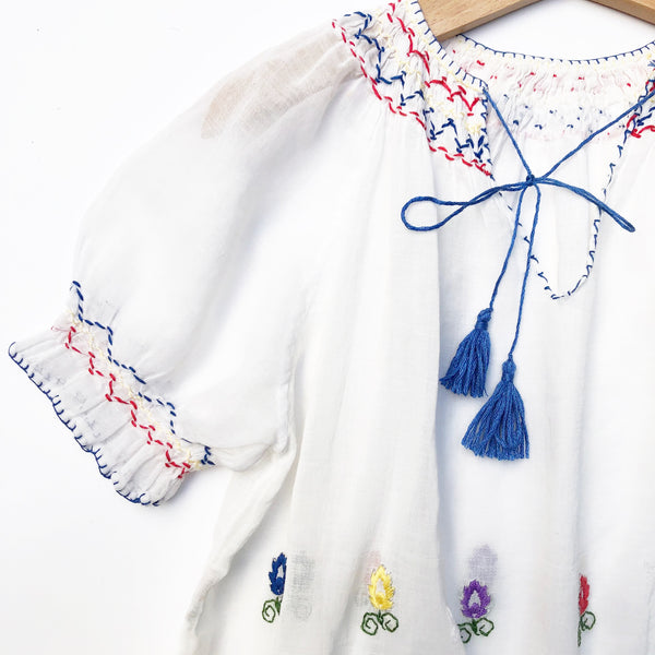 Beautiful  Embroidered Peasant blouse size 4-6yrs