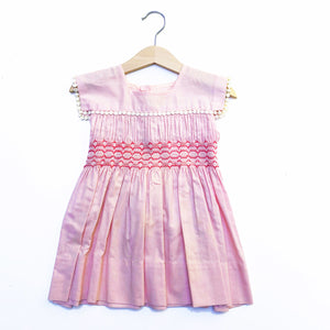 Little Pink Smocked Dress with Trim Size 12-18 months