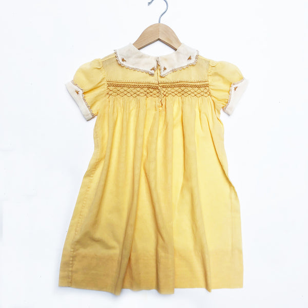 Beautiful 30's Smocked Dress With Embroidery Size 4-5