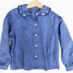 Embroidered Collar Chambray Shirt size 5-6