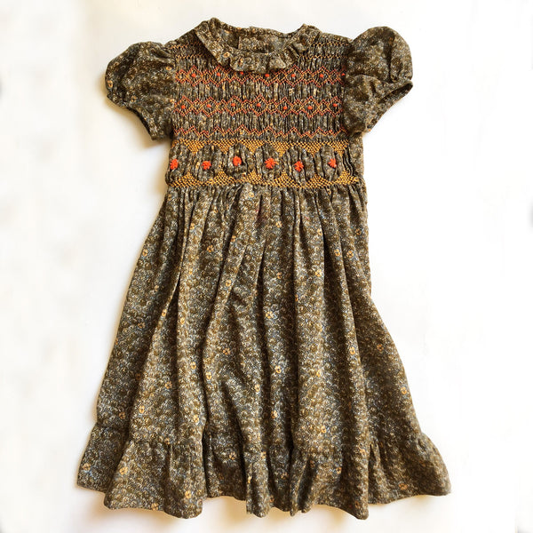 The perfect Fall Ditsy Smocked Dress size 3-4