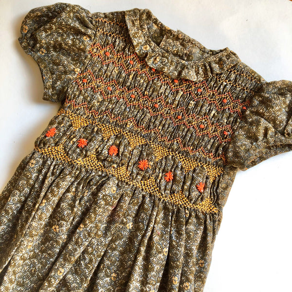 The perfect Fall Ditsy Smocked Dress size 3-4