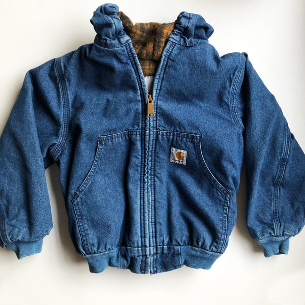 Carhartt Preloved Denim hooded jacket size 6-7