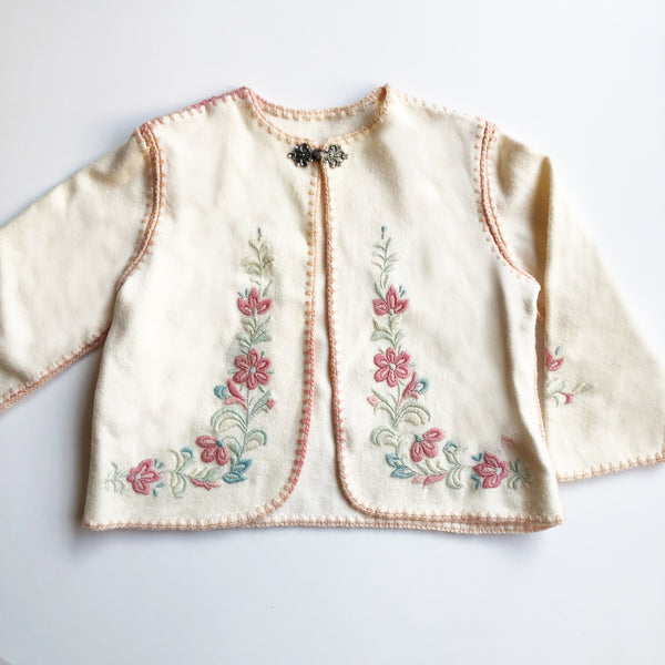 Norwegian wool Embroidered Baby Jacket size 18-24 months