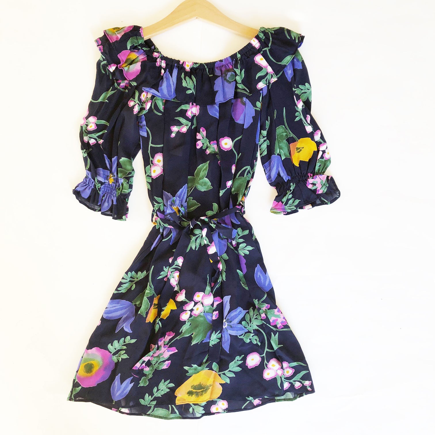 Isla Re-purposed Puff Sleeve Dress in Floral Georgette size 6