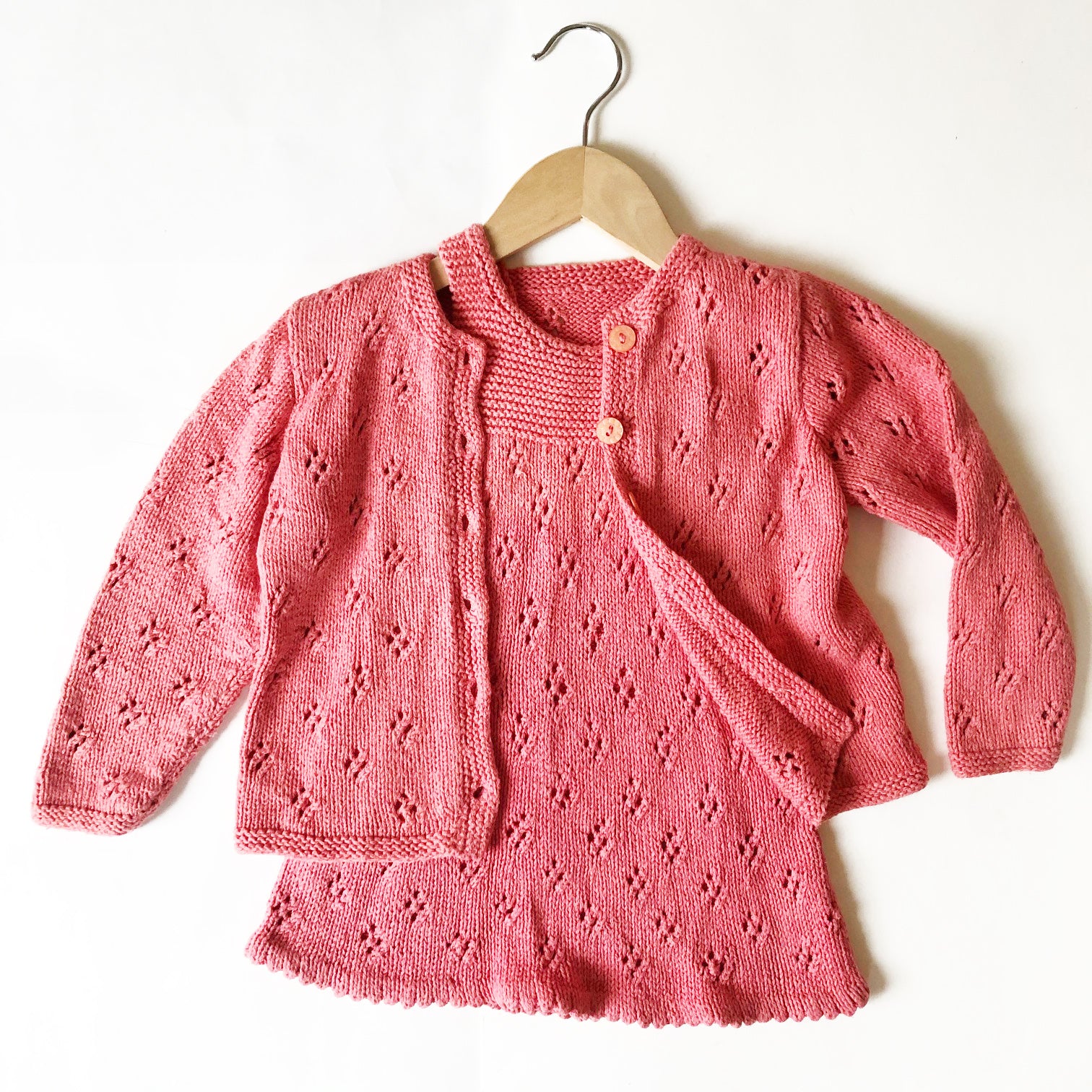 Pretty Hand knit dress set size 18-24 months