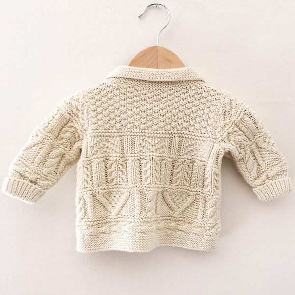 Baby cable hand knit cardigan size 6-12 months