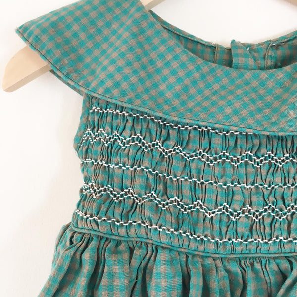 Smocked Gingham baby dress size 12-18 months
