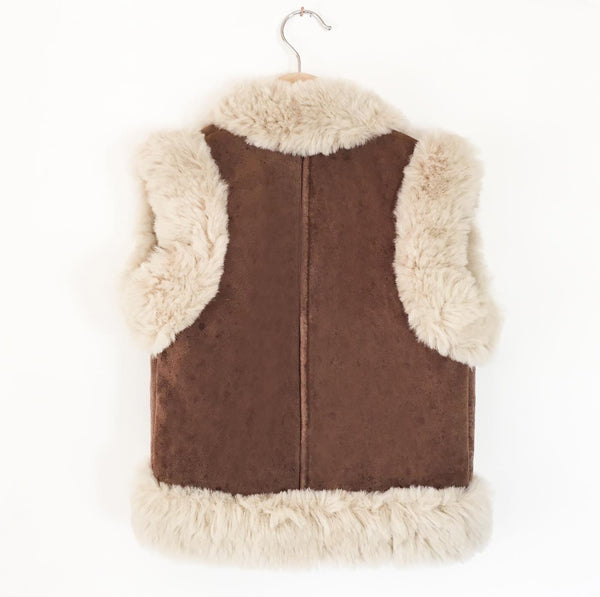 Suede and faux shearling vest size 6-8