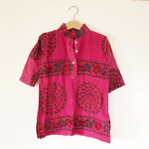India Vintage Blockprint shirt Size 2-3
