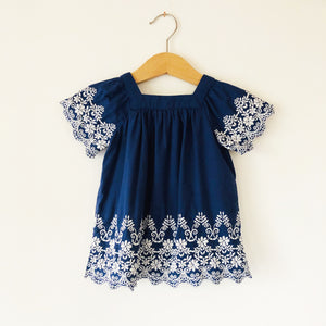 Indigo Embroidery Border Blouse size 1-2