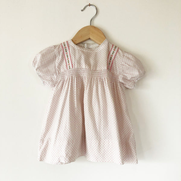Baby Polka Dot dress with trim Size 6-12 months