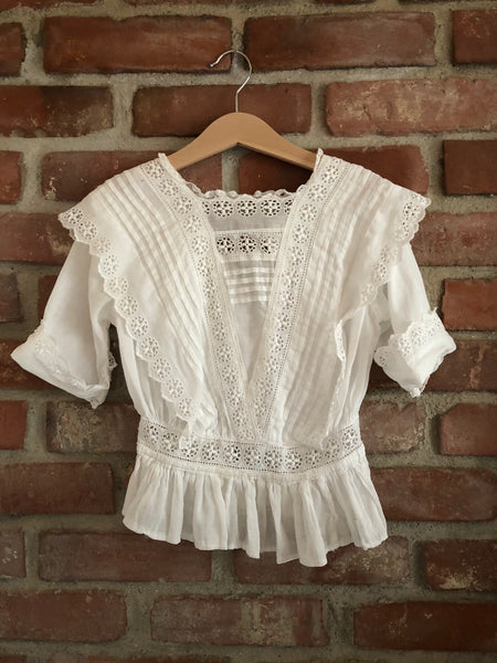 Victorian Broderie Anglais blouse size 8-10