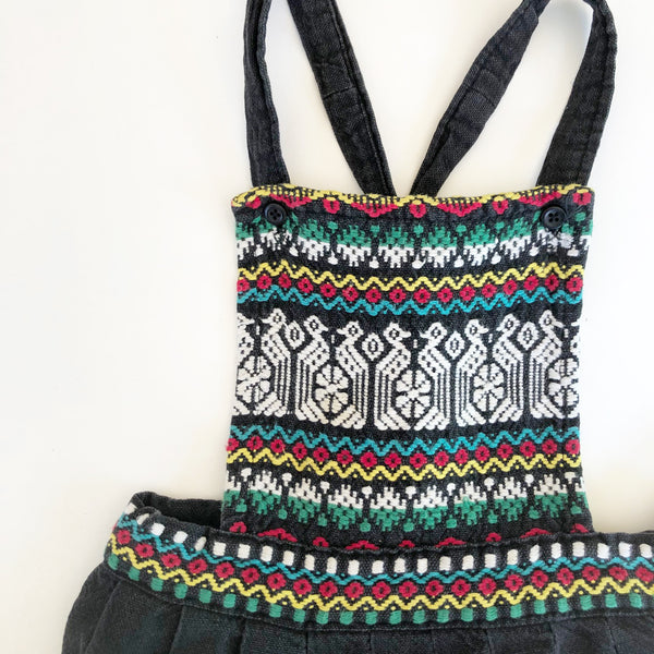 Guatemalan Embroidered Pinafore dress size 4-5