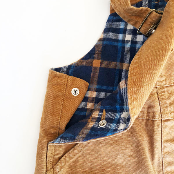 Carhartt Plaid Lined Overalls size 3