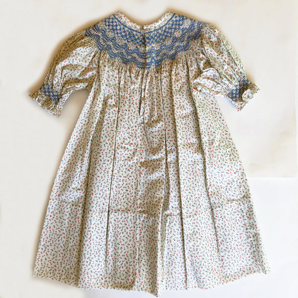 Hand Made Little Smocked Ditsy Dress size 12-18 months