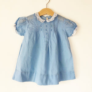 Baby Blue dress with Embroidery 6-12 months