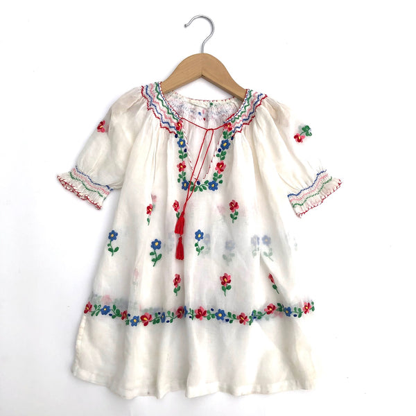 Vintage Hungarian Embroidered Peasant Dress Size 3-4 or Blouse size 5-6