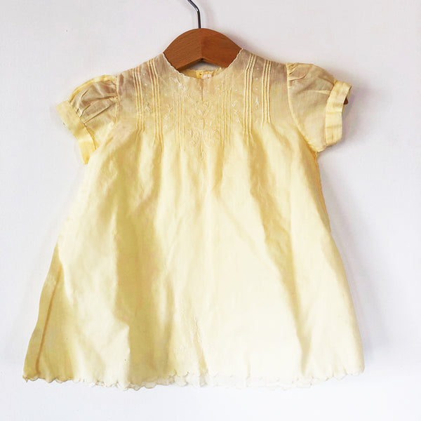 Little 1900's Yellow dress with Embroidery size 6-12 months