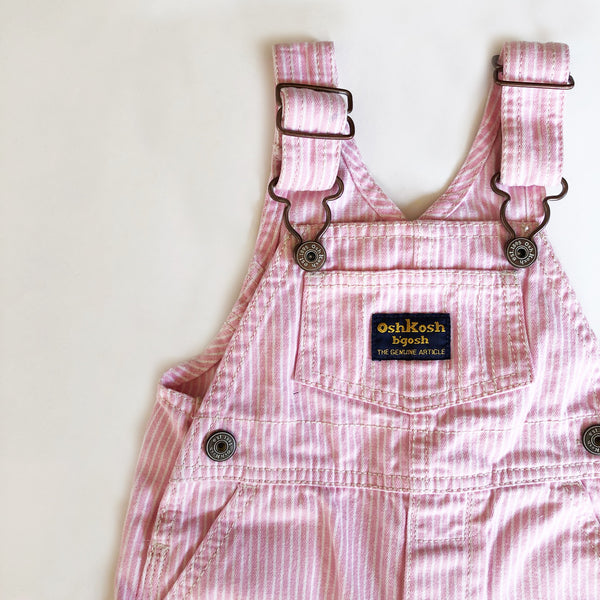 Osh Kosh Pail Pink Hickory Stripe Overall size 9 months
