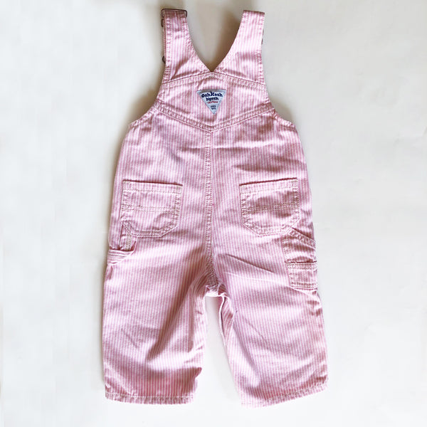 Osh Kosh Pail Pink Hickory Stripe Overall size 9 months