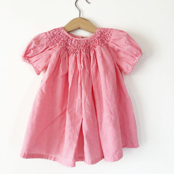 Gingham Smocked Baby Dress size 12 months