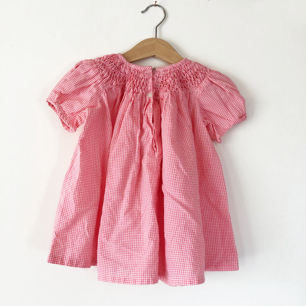 Gingham Smocked Baby Dress size 12 months