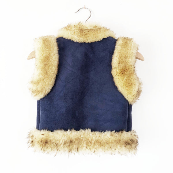 Shearling Vest with fur trim size 2-3