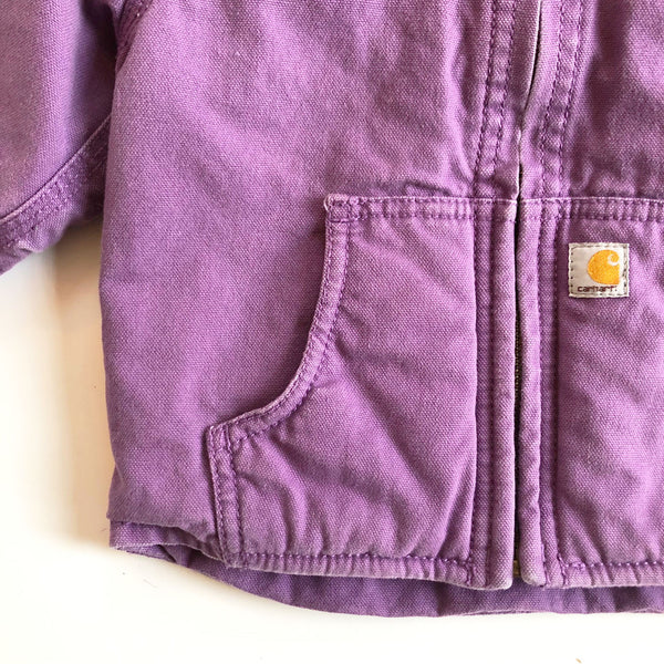 Carhartt Violet Fleece Lined Hooded Jacket size 18-24 months