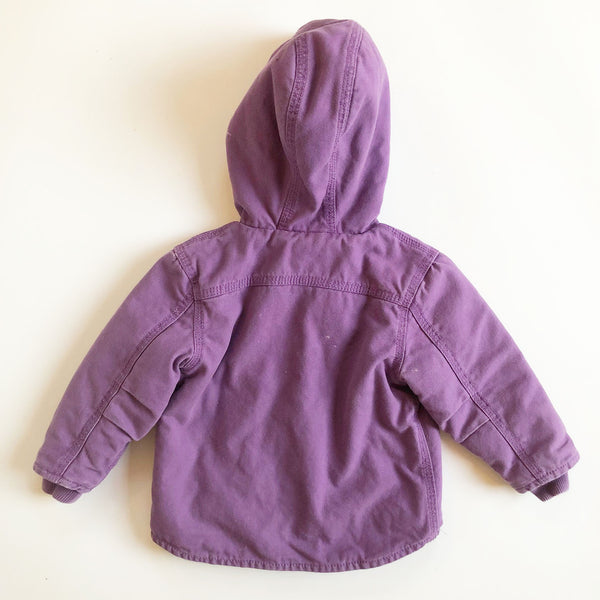 Carhartt Violet Fleece Lined Hooded Jacket size 18-24 months