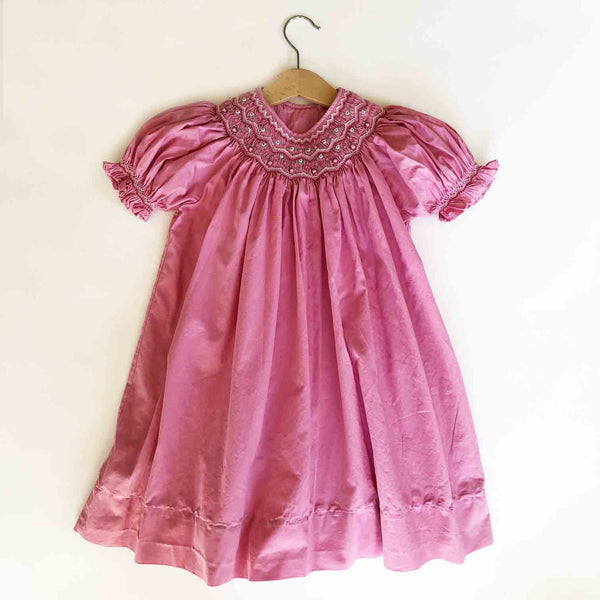 Rose Smocked Vintage Dress size 2-3
