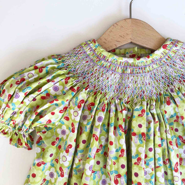 Floral Ditsy Smocked Vintage Dress size 2-3